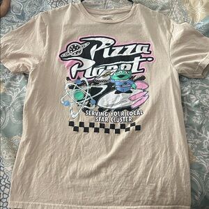 Pizza Planet Graphic Tee - Light Beige Short Sleeve
